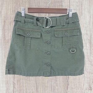 Junction West Y2K Cargo Mini Skirt Green Granola Girl‎ Preppy Summer Womens 8